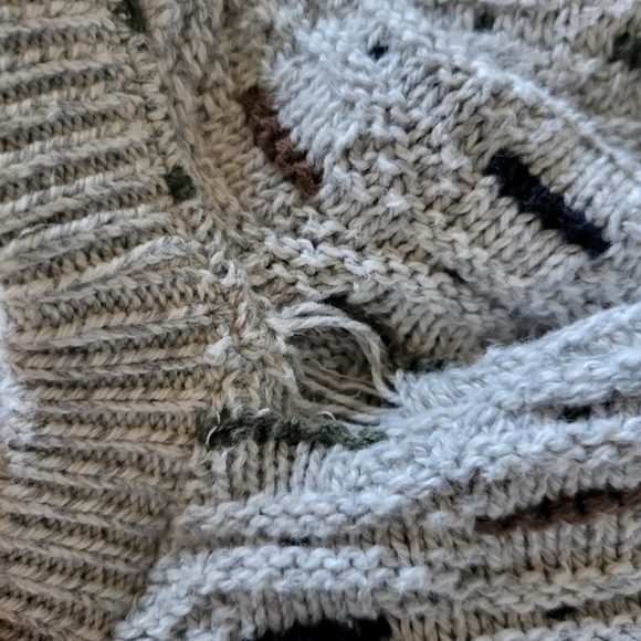 Men's Gray Patterned Sweater - Picture 4 of 5